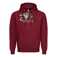 Burgundy 2022 senior bull skull Zipper Hoodie - JahusDesignShop