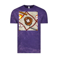 Cloud Purple baseball glove and bat seamless pattern Vintage Tee - BundleAndBundleShop