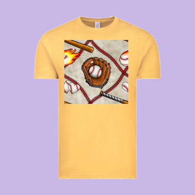 Baseball Glove And Bat Seamless Pattern Vintage Tee Designed By Bundleandbundleshop