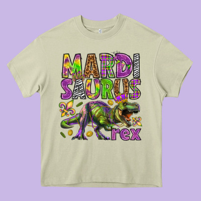 Mardi Saurus Rex Heavy Core Tee Designed By Howdyjamesfarm