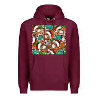 Burgundy santa skeleton christmas tumbler Premium Hoodie - Artiststas