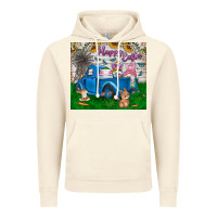 Vintage Artic happy easter truck Vintage Hoodie - CowhideDigitalArt