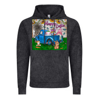 Vintage Black happy easter truck Vintage Hoodie - CowhideDigitalArt