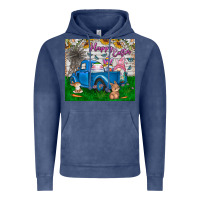Vintage Denim happy easter truck Vintage Hoodie - CowhideDigitalArt