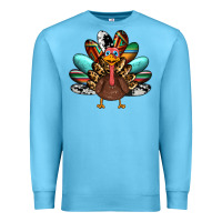 Ocean Blue thanksgiving turkey Premium Sweatshirt - RanaPortraitStore