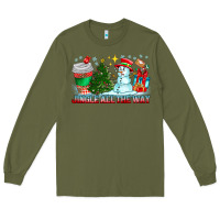 Army Green Jingle All The Way Long Sleeve Tee - CowhideDigitalArt