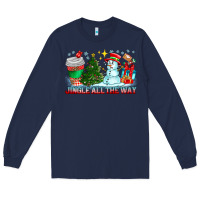 Navy Jingle All The Way Long Sleeve Tee - CowhideDigitalArt
