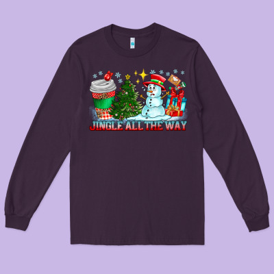 Jingle All The Way Long Sleeve Tee Designed By Cowhidedigitalart