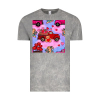 Cloud Rock valentines day truck and cupid in the sky seamless pattern Vintage Tee - BundleAndBundleShop