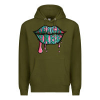 Army Green beach babe leopard lips Premium Hoodie - Jasminsmagicworld