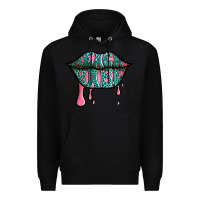 Black beach babe leopard lips Premium Hoodie - Jasminsmagicworld