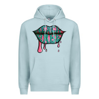 Blue Mist beach babe leopard lips Premium Hoodie - Jasminsmagicworld