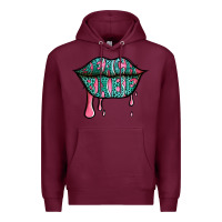 Burgundy beach babe leopard lips Premium Hoodie - Jasminsmagicworld