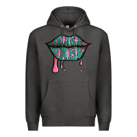 Charcoal Heather beach babe leopard lips Premium Hoodie - Jasminsmagicworld