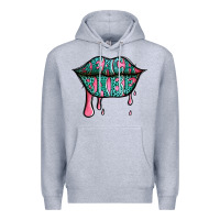 Heather Grey beach babe leopard lips Premium Hoodie - Jasminsmagicworld