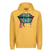 Mustard beach babe leopard lips Premium Hoodie - Jasminsmagicworld