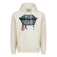 Oatmeal Heather beach babe leopard lips Premium Hoodie - Jasminsmagicworld