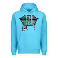 Ocean Blue beach babe leopard lips Premium Hoodie - Jasminsmagicworld