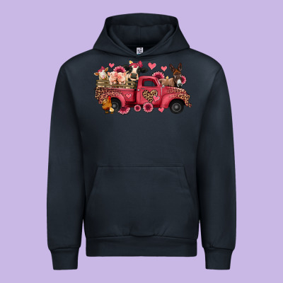 Valentines Day Leopard Farm Animals Truck Urban Hoodie Designed By Jasminsmagicworld