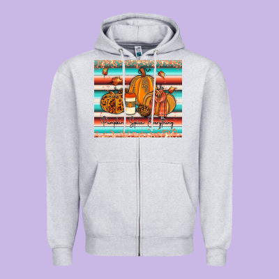 Pumkin Spice Everything Tumbler Zipper Hoodie Designed By Jahusdesignshop