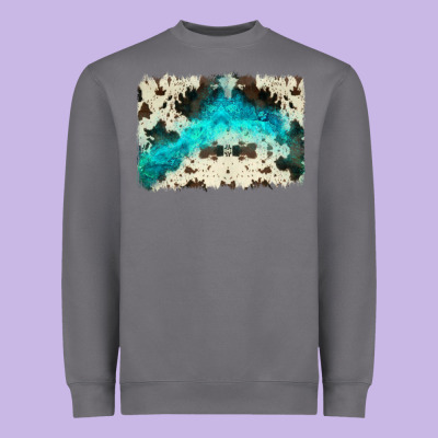 Turquoise, Cowhide Backgraund Heavyweight Sweatshirt Designed By Jahusdesignshop