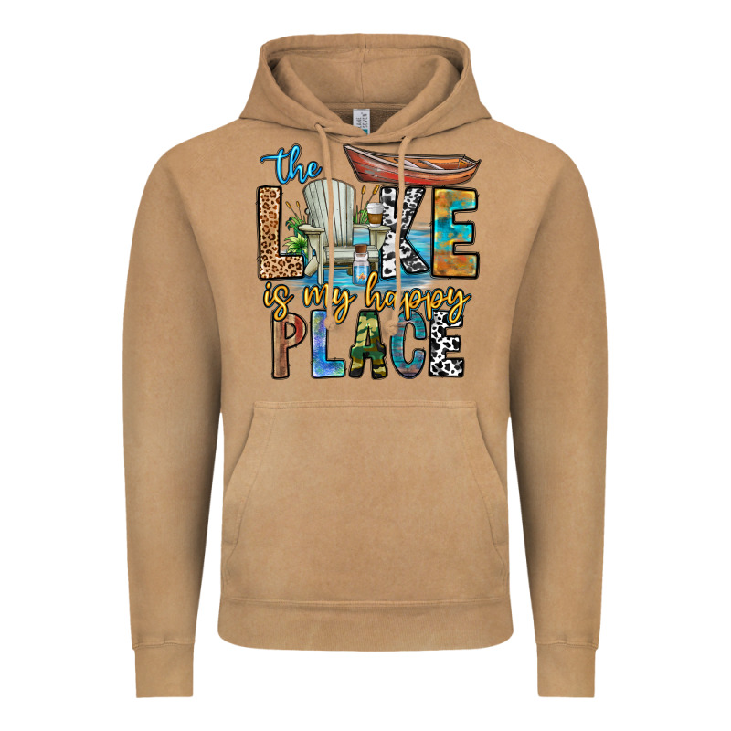 The Lakes My Happy Place Vintage Hoodie by CowhideDigitalArt | Teevron