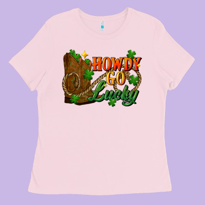 Howdy Go Lucky St. Patricks Day Ladies Tee Designed By Fadigitalartstudio