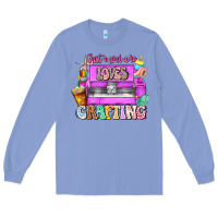 Colony Blue Just A Girl Who Loves Crafting Long Sleeve Tee - CowhideDigitalArt
