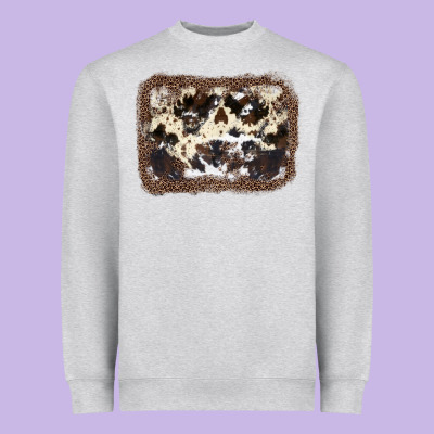 Cowhide Leopard Background Heavyweight Sweatshirt Designed By Jahusdesignshop