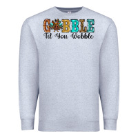 Heather Grey gobble til you wobble thanksgiving turkey Premium Sweatshirt - RanaPortraitStore