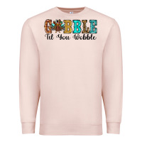 Pale Pink gobble til you wobble thanksgiving turkey Premium Sweatshirt - RanaPortraitStore