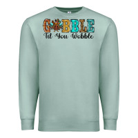 Seafoam gobble til you wobble thanksgiving turkey Premium Sweatshirt - RanaPortraitStore