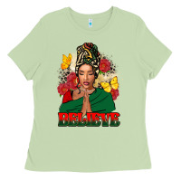 Matcha believe black woman Ladies Tee - FaDigitalArtStudio