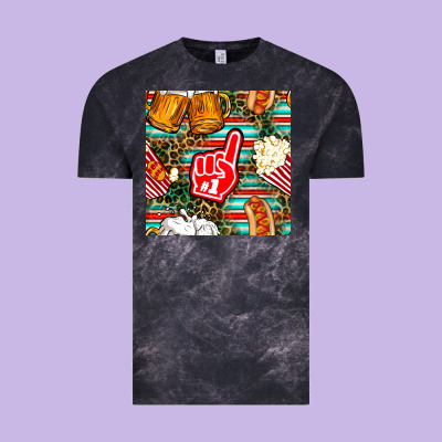 American Football Snacks With Serape And Leopard Vintage Tee Designed By Bundleandbundleshop