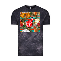 Cloud Black american football snacks with serape and leopard Vintage Tee - BundleAndBundleShop