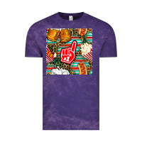 Cloud Purple american football snacks with serape and leopard Vintage Tee - BundleAndBundleShop