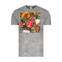 Cloud Rock american football snacks with serape and leopard Vintage Tee - BundleAndBundleShop