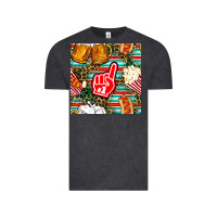 Vintage Black american football snacks with serape and leopard Vintage Tee - BundleAndBundleShop