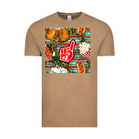 Vintage Coffee american football snacks with serape and leopard Vintage Tee - BundleAndBundleShop