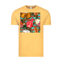 Vintage Mustard american football snacks with serape and leopard Vintage Tee - BundleAndBundleShop