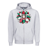 Heather Grey sunflower i̇talian flag Zipper Hoodie - JahusDesignShop