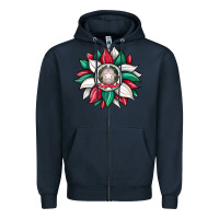 Navy sunflower i̇talian flag Zipper Hoodie - JahusDesignShop