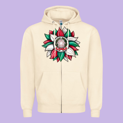 Sunflower İtalian Flag Zipper Hoodie Designed By Jahusdesignshop