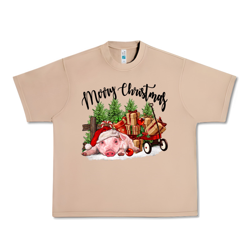Merry Christmas Pig Urban Heavy Tee by FaDigitalArtStudio | Teevron