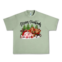 Oil Green merry christmas pig Urban Heavy Tee - FaDigitalArtStudio