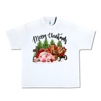 White merry christmas pig Urban Heavy Tee - FaDigitalArtStudio