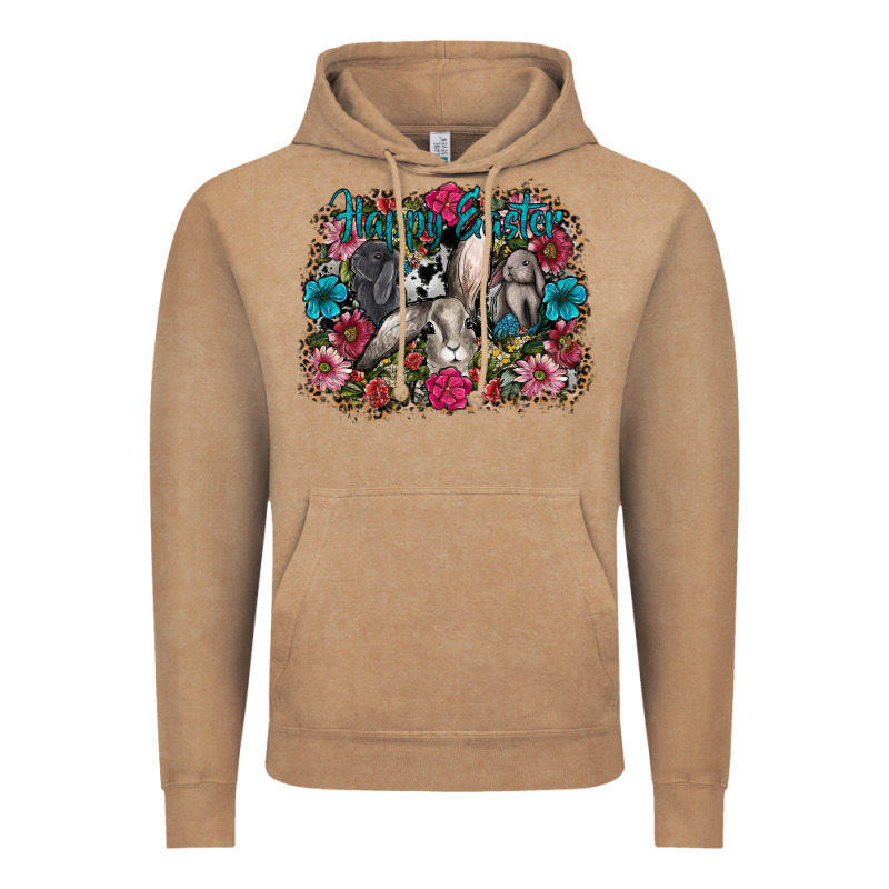 Happy Easter Vintage Hoodie by CowhideDigitalArt | Teevron
