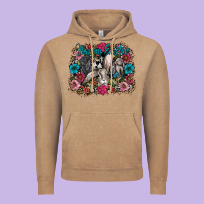 Happy Easter Vintage Hoodie Designed By Cowhidedigitalart