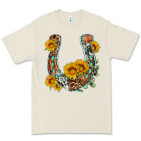 Bone western leopard cowhide sunflowers horseshoe Premium Tee - OliviaCreatesArt