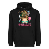 Black blonde messy bun nurse life Heavyweight Hoodie - RanaPortraitStore